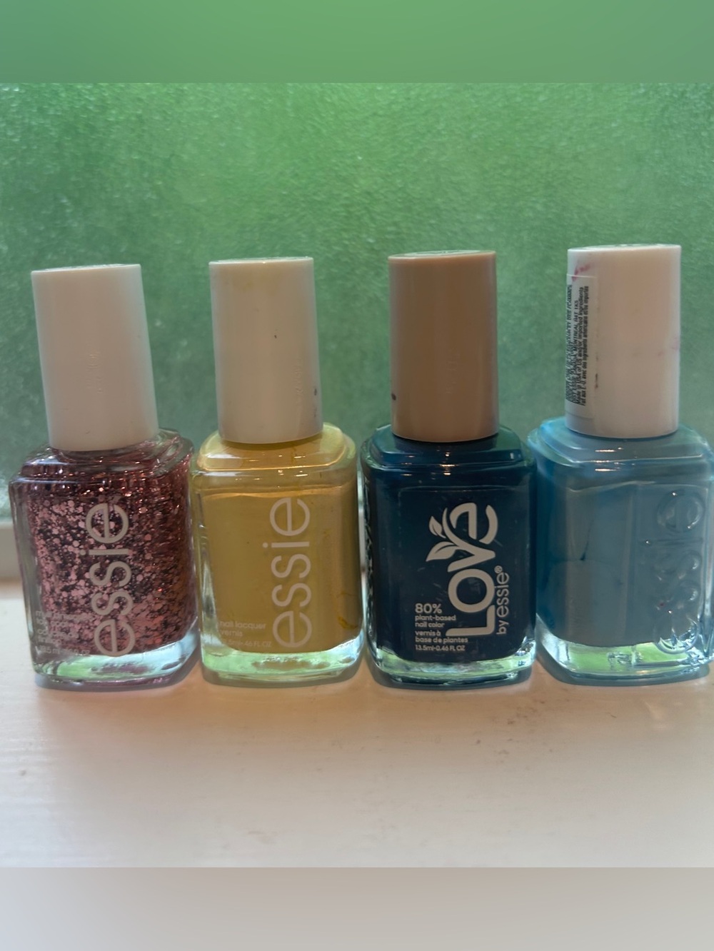 Essie Women Bath & Body Nail Polish Set - Yellow, Teal, Blue, Pink Glitter